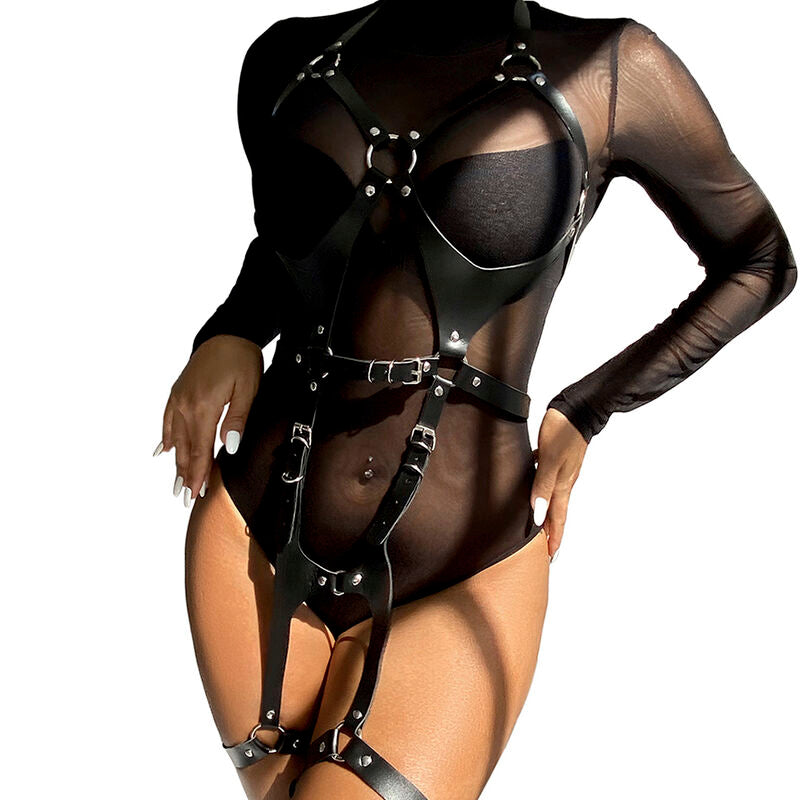 SUBBLIME - ARNÉS CUERPO ENTERO CON HEBILLAS CUERO NEGRO TALLA ÚNICA SUBBLIME FETISH