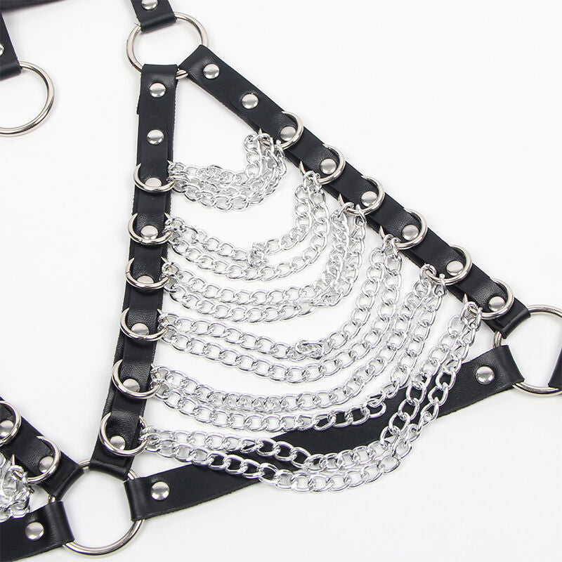 SUBBLIME - ARNÉS SUJETADOR Y COLLAR CON CADENAS TALLA ÚNICA SUBBLIME FETISH