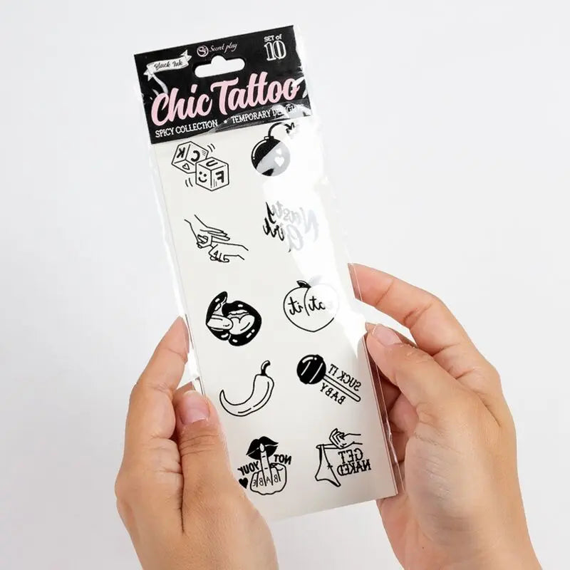 SECRET PLAY - SET DE 10 TATTOOS TEMPORALES SPICY COLLECTION SECRETPLAY