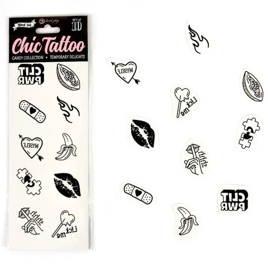 SECRET PLAY - SET DE 10 TATTOOS TEMPORALES CANDY COLLECTION SECRETPLAY