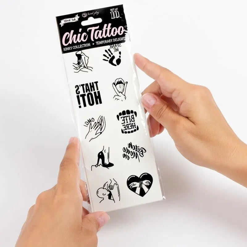 SECRET PLAY - SET DE 10 TATTOOS TEMPORALES KINKY COLLECTION SECRETPLAY