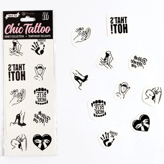 SECRET PLAY - SET DE 10 TATTOOS TEMPORALES KINKY COLLECTION SECRETPLAY