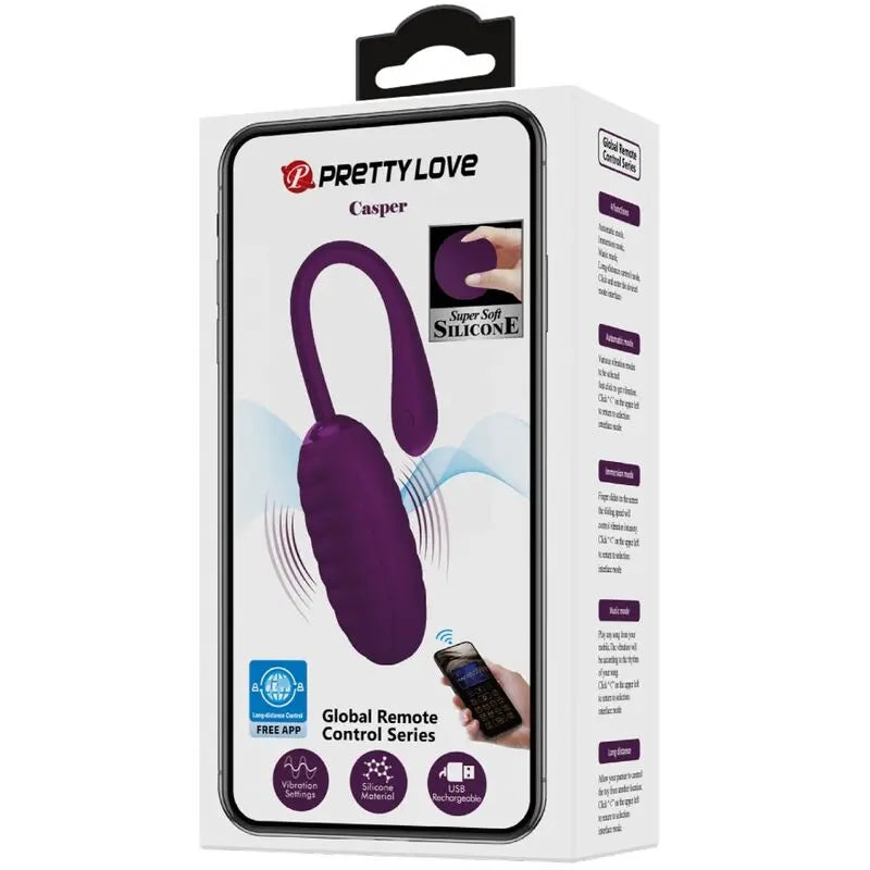 PRETTY LOVE - CASPER HUEVO VIBRADOR RECARGABLE MORADO PRETTY LOVE SMART