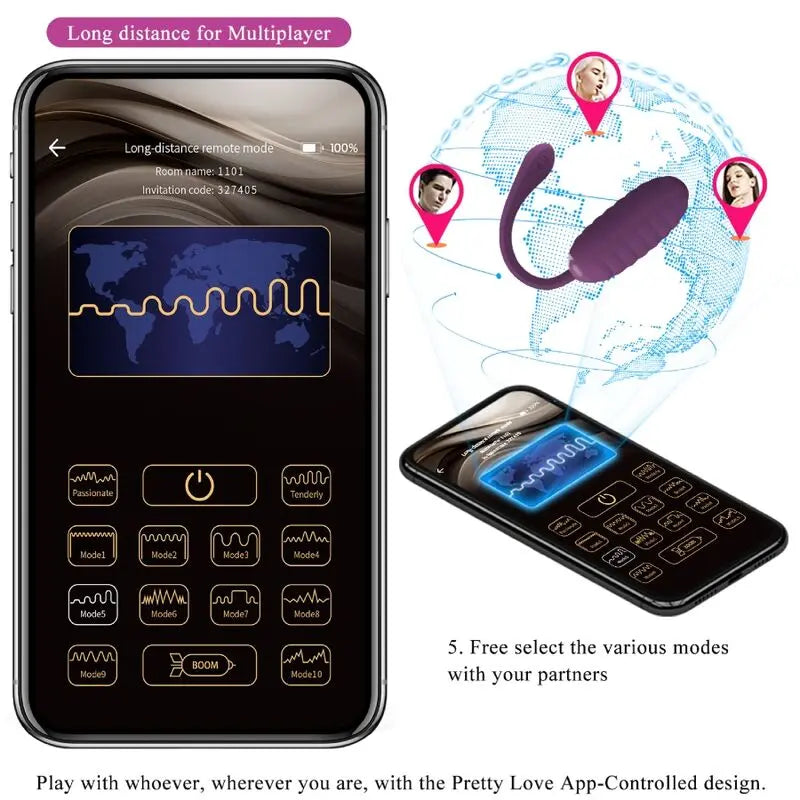 PRETTY LOVE - CASPER HUEVO VIBRADOR RECARGABLE MORADO PRETTY LOVE SMART