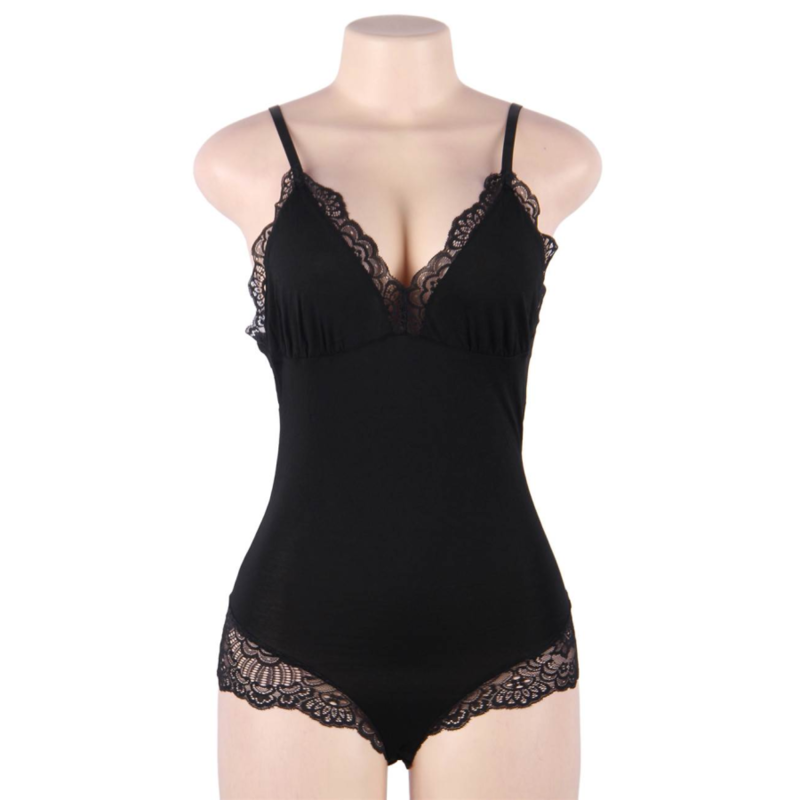 SUBBLIME - TEDDY DETALLE ENCAJE FLORAL NEGRO L/XL SUBBLIME BODIES