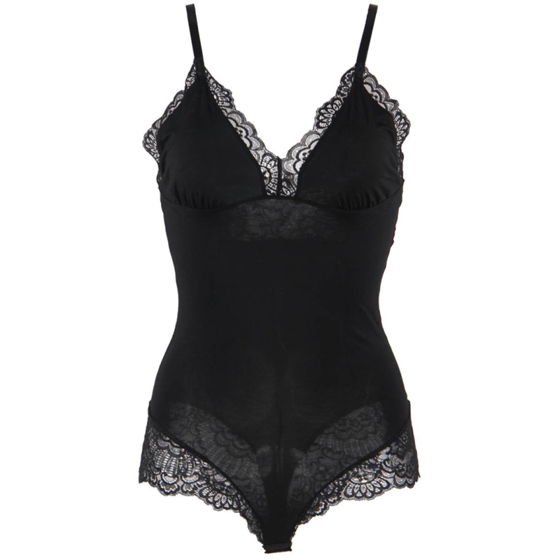SUBBLIME - TEDDY DETALLE ENCAJE FLORAL NEGRO L/XL SUBBLIME BODIES