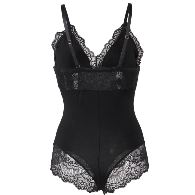 SUBBLIME - TEDDY DETALLE ENCAJE FLORAL NEGRO L/XL SUBBLIME BODIES