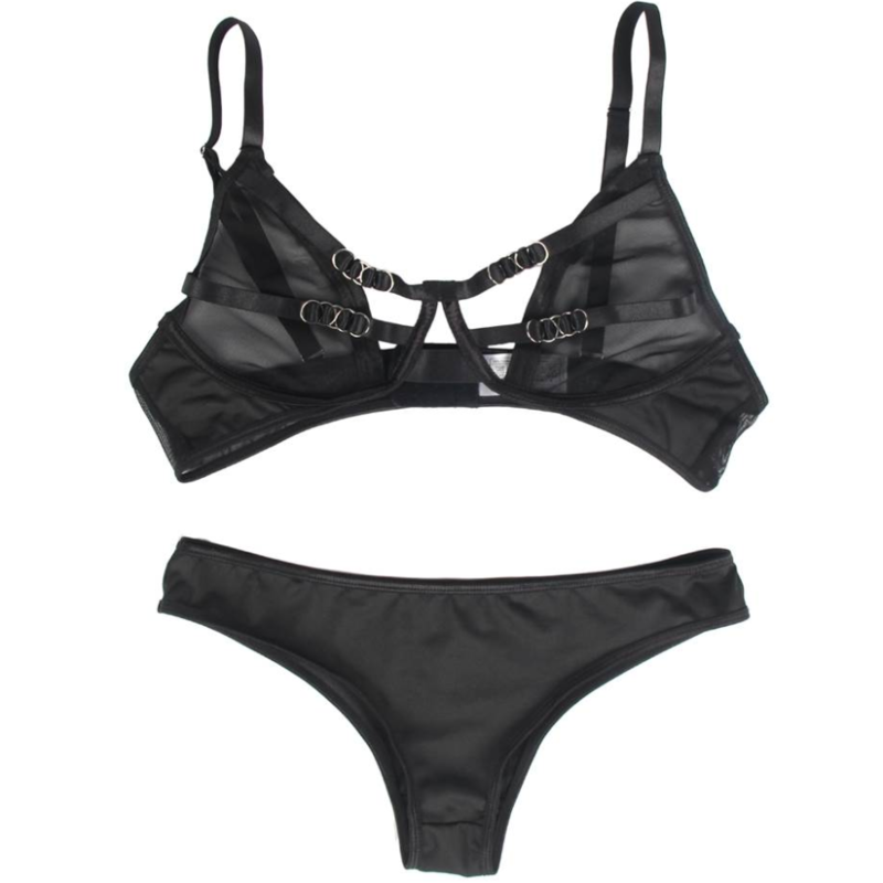SUBBLIME - SET DOS PIEZAS SUJETADOR TRANSPARENCIAS Y TIRAS S/M SUBBLIME SETS