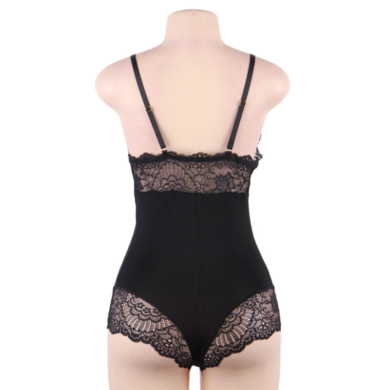 SUBBLIME - TEDDY DETALLE ENCAJE FLORAL NEGRO S/M SUBBLIME BODIES