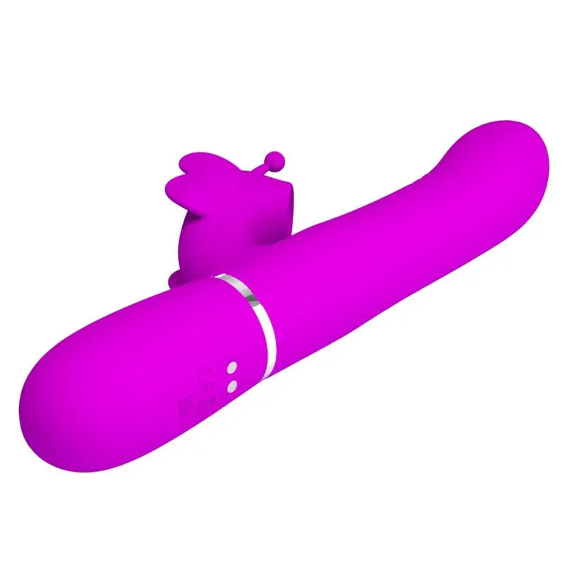 PRETTY LOVE - VIBRADOR RABBIT MULTIFUNCIÓN 4 EN 1 MARIPOSA FUCSIA PRETTY LOVE FLIRTATION