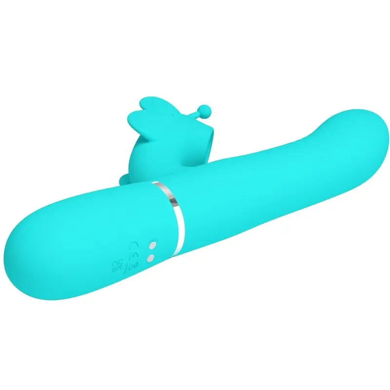 PRETTY LOVE - VIBRADOR RABBIT MULTIFUNCIÓN 4 EN 1 MARIPOSA VERDE AGUA PRETTY LOVE FLIRTATION