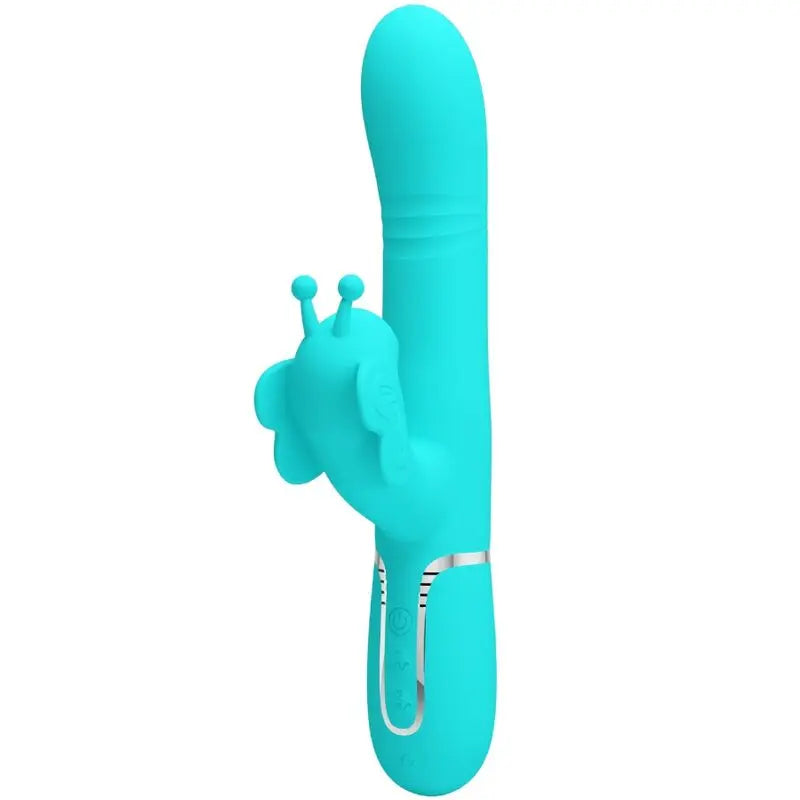 PRETTY LOVE - VIBRADOR RABBIT MULTIFUNCIÓN 4 EN 1 MARIPOSA VERDE AGUA PRETTY LOVE FLIRTATION