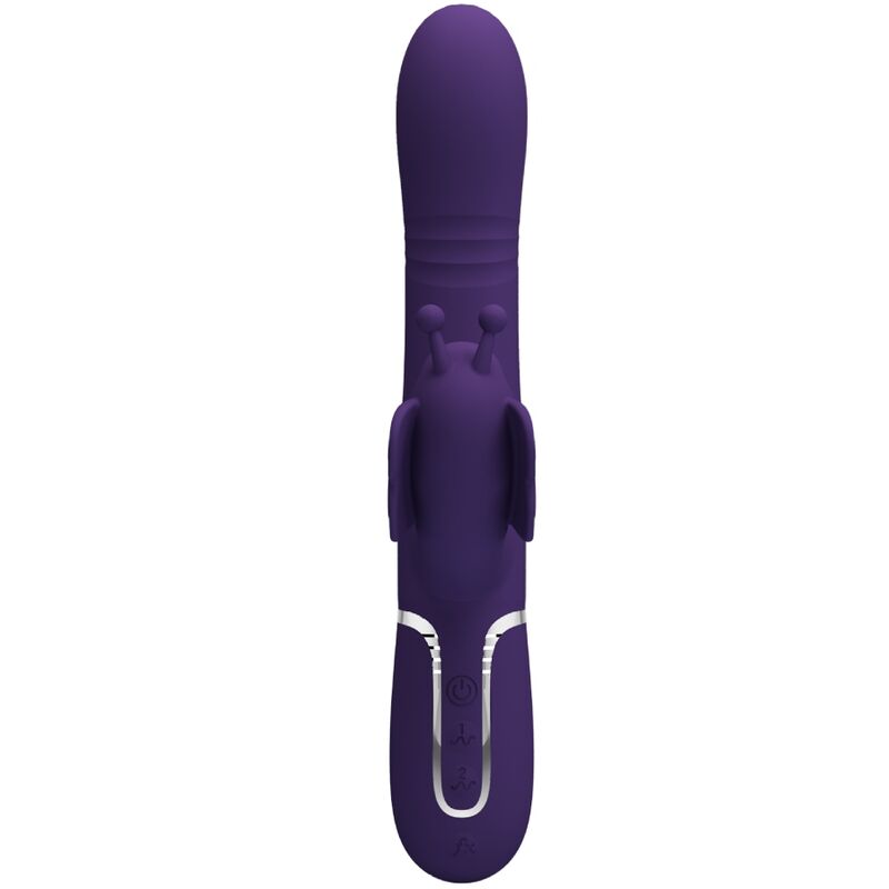 PRETTY LOVE - VIBRADOR RABBIT MULTIFUNCIÓN 4 EN 1 MARIPOSA MORADO PRETTY LOVE FLIRTATION