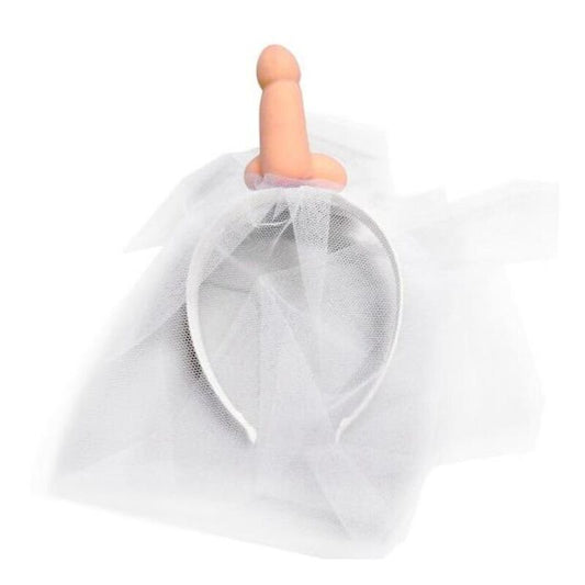 DIABLO PICANTE - VELO DE NOVIA BLANCO CON PENE DIABLO PICANTE