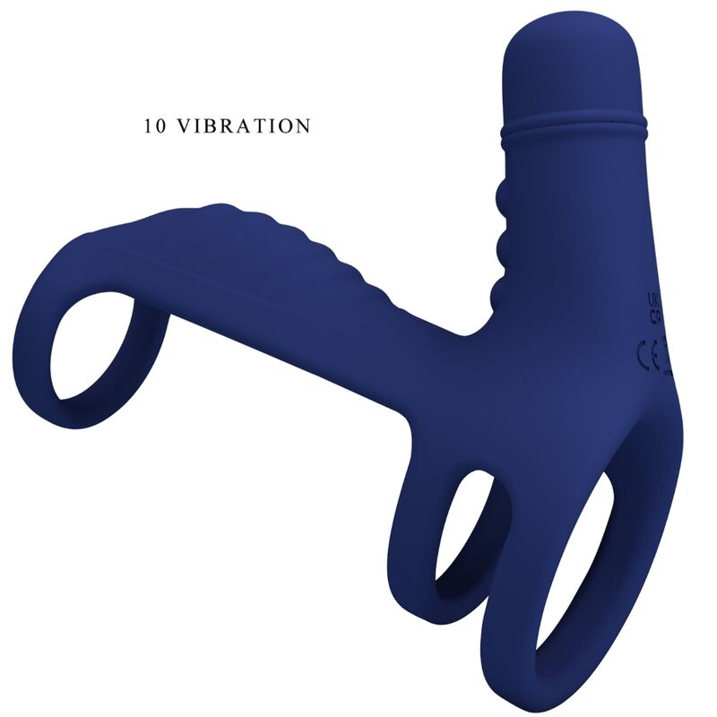 PRETTY LOVE - ELISH ANILLO VIBRADOR CON EXTENSIÓN AZUL PRETTY LOVE MALE