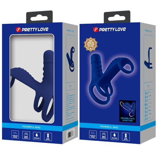 PRETTY LOVE - ELISH ANILLO VIBRADOR CON EXTENSIÓN AZUL PRETTY LOVE MALE