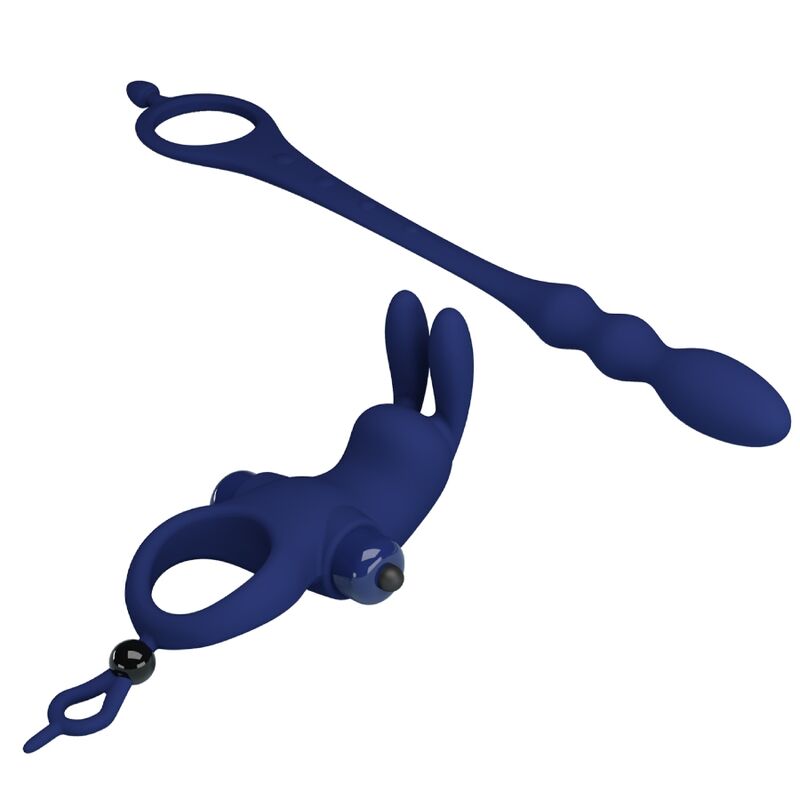 PRETTY LOVE - AYAD ANILLO VIBRADOR RABBIT CON PLUG AZUL PRETTY LOVE MALE