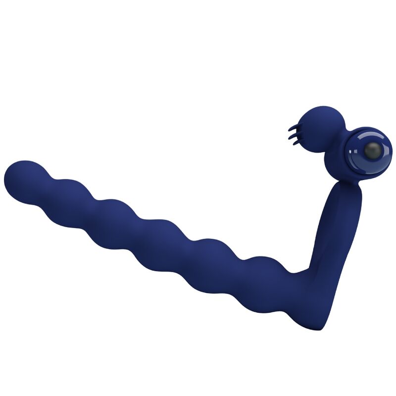 PRETTY LOVE - AJMAL ANILLO VIBRADOR CON PLUG AZUL PRETTY LOVE MALE