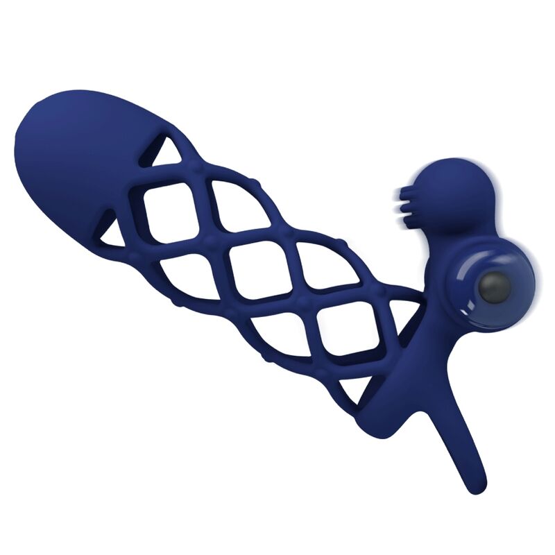 PRETTY LOVE - GIANN ANILLO VIBRADOR CON FUNDA DE SILICONA AZUL PRETTY LOVE MALE