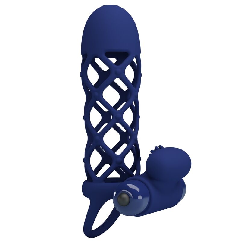 PRETTY LOVE - GIANN ANILLO VIBRADOR CON FUNDA DE SILICONA AZUL PRETTY LOVE MALE