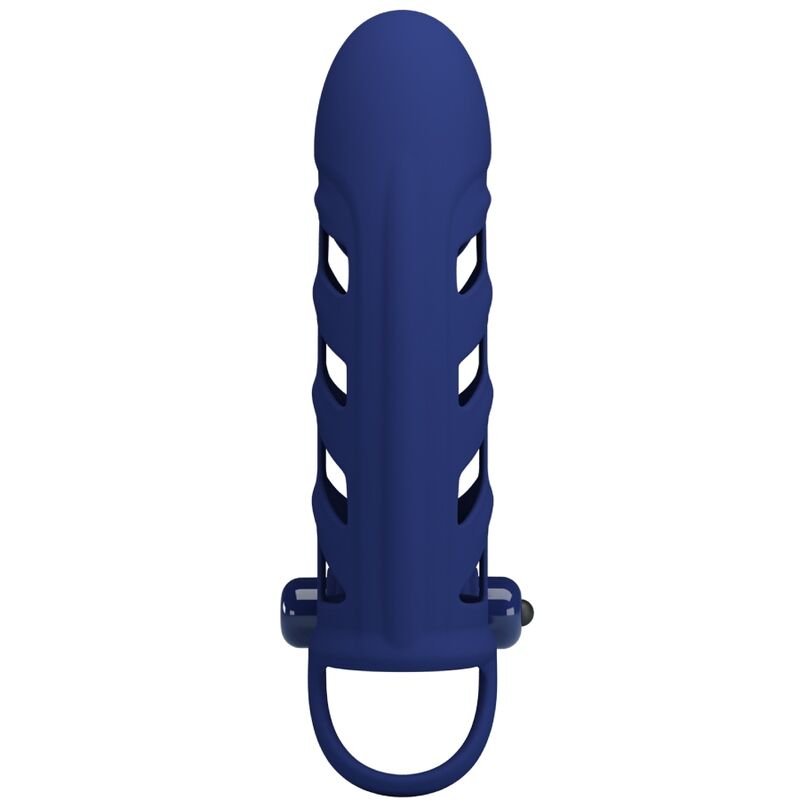 PRETTY LOVE - ALTAF ANILLO VIBRADOR CON FUNDA DE SILICONA AZUL PRETTY LOVE MALE