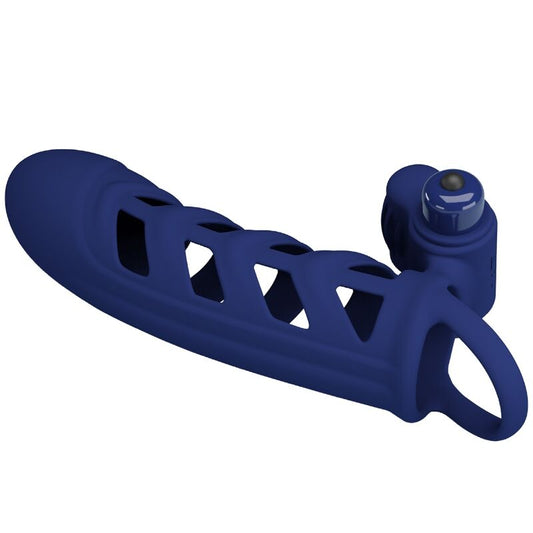 PRETTY LOVE - ALTAF ANILLO VIBRADOR CON FUNDA DE SILICONA AZUL PRETTY LOVE MALE