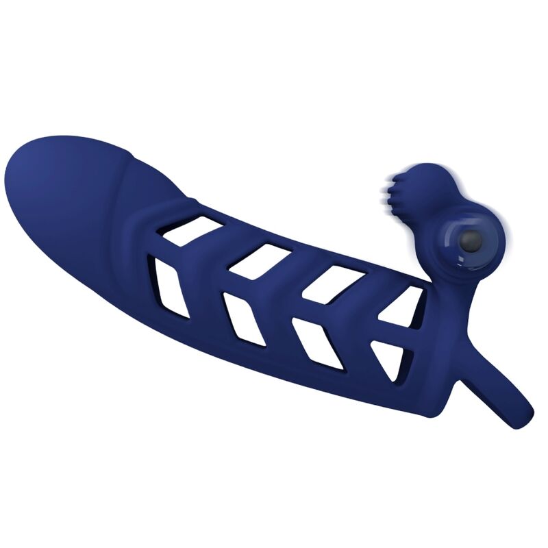 PRETTY LOVE - ALTAF ANILLO VIBRADOR CON FUNDA DE SILICONA AZUL PRETTY LOVE MALE