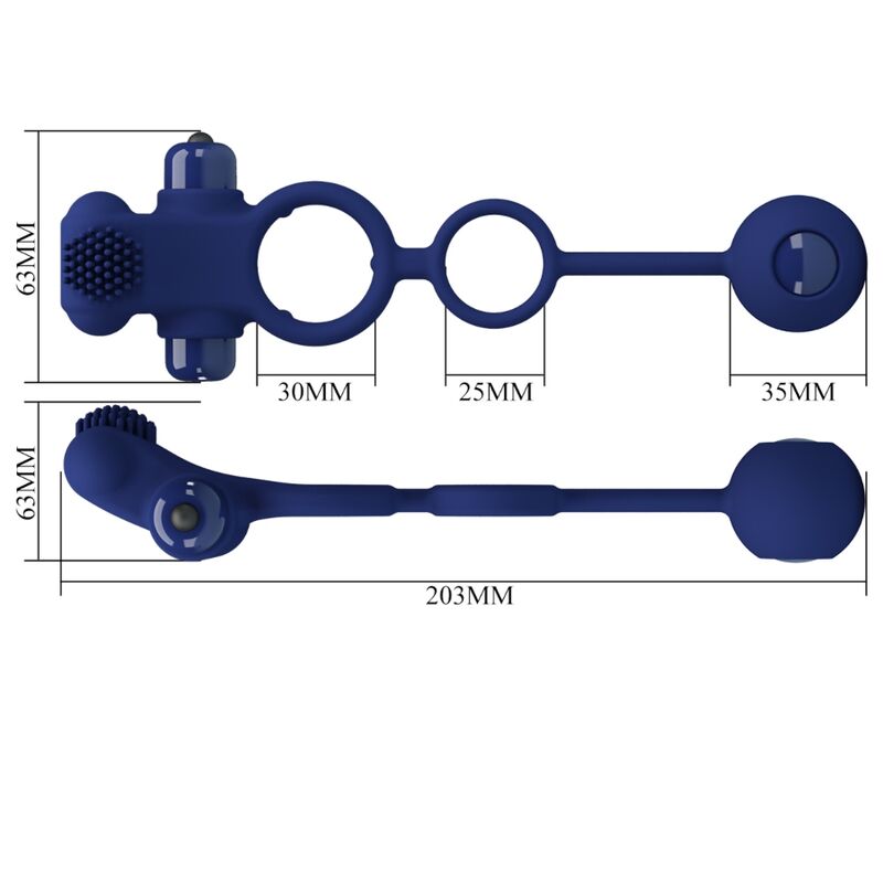 PRETTY LOVE - REMINGTON DOBLE ANILLO VIBRADOR CON PLUG AZUL PRETTY LOVE MALE