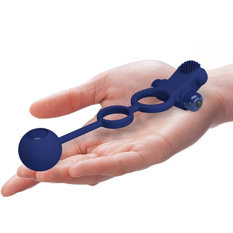 PRETTY LOVE - REMINGTON DOBLE ANILLO VIBRADOR CON PLUG AZUL PRETTY LOVE MALE
