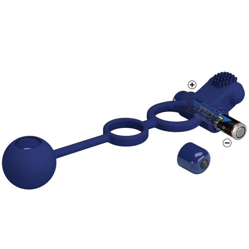 PRETTY LOVE - REMINGTON DOBLE ANILLO VIBRADOR CON PLUG AZUL PRETTY LOVE MALE