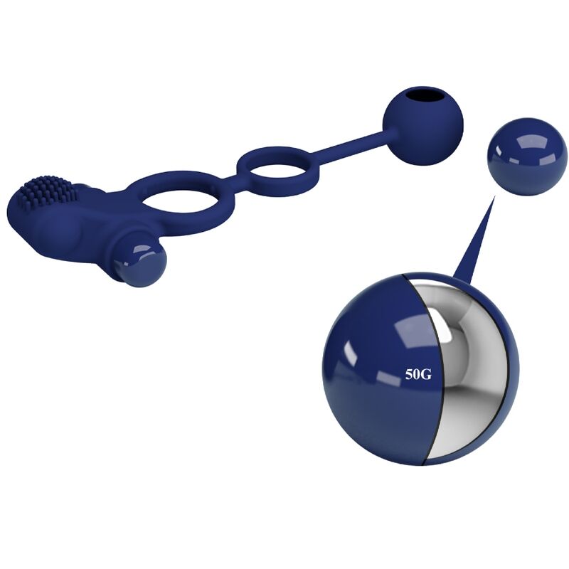 PRETTY LOVE - REMINGTON DOBLE ANILLO VIBRADOR CON PLUG AZUL PRETTY LOVE MALE