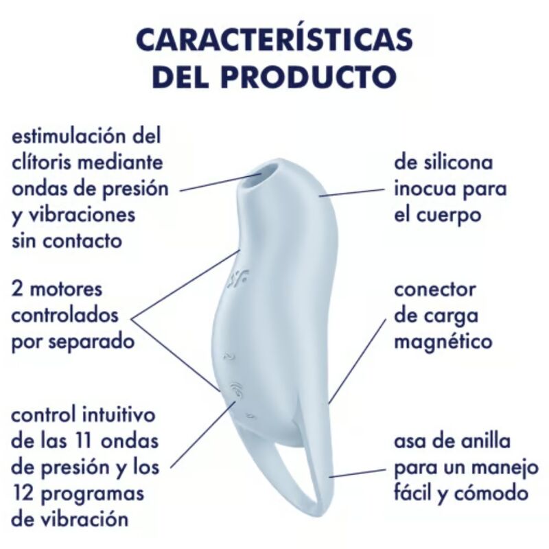SATISFYER - POCKET PRO 1 ESTIMULADOR CLÍTORIS AZUL CLARO SATISFYER AIR PULSE