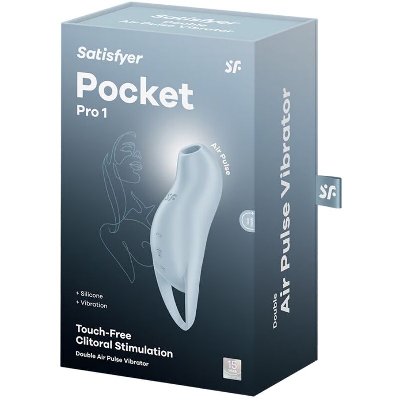 SATISFYER - POCKET PRO 1 ESTIMULADOR CLÍTORIS AZUL CLARO SATISFYER AIR PULSE