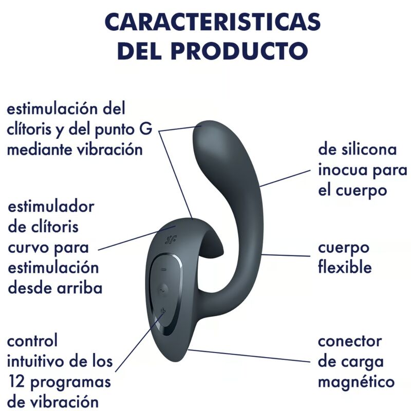 SATISFYER - G FOR GODDESS 1 VIBRADOR RABBIT GRIS OSCURO SATISFYER VIBRATOR