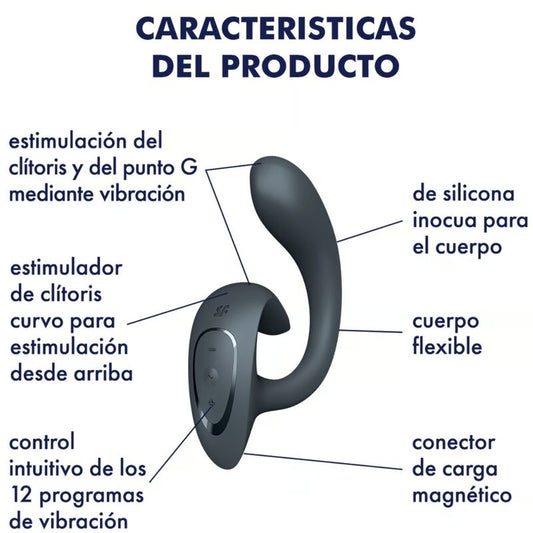 SATISFYER - G FOR GODDESS 1 VIBRADOR RABBIT GRIS OSCURO SATISFYER VIBRATOR
