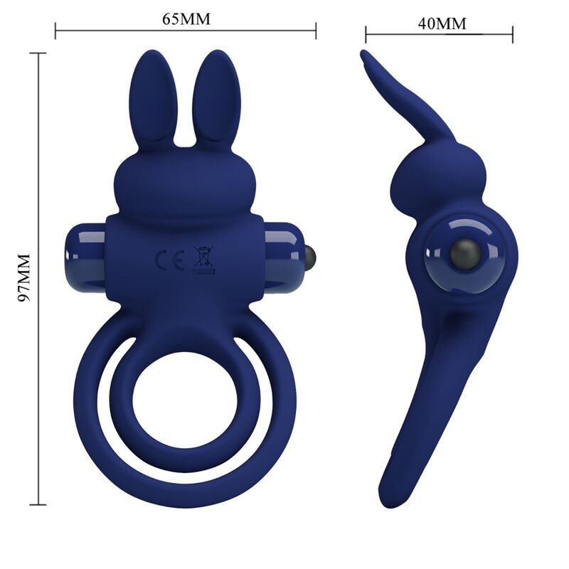 PRETTY LOVE - DAREY DOBLE ANILLO VIBRADOR RABBIT AZUL PRETTY LOVE MALE