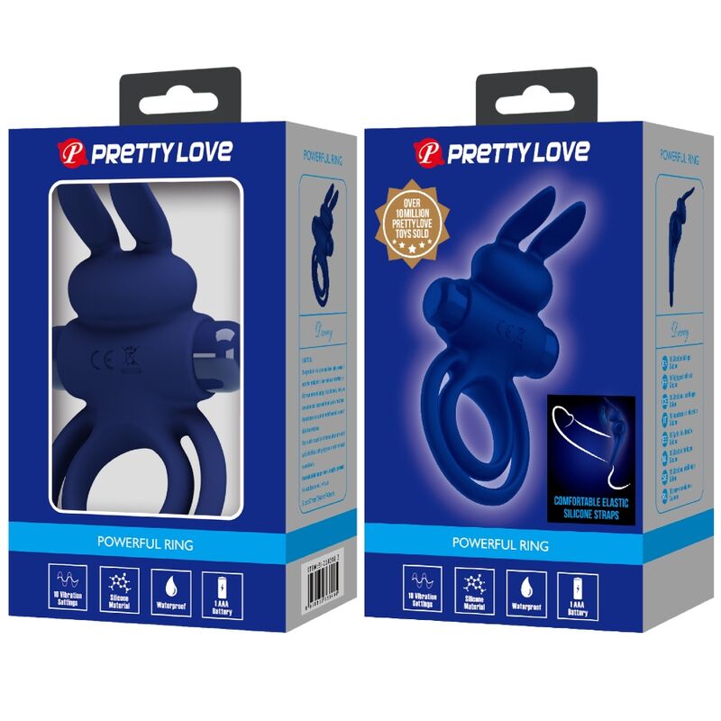 PRETTY LOVE - DAREY DOBLE ANILLO VIBRADOR RABBIT AZUL PRETTY LOVE MALE