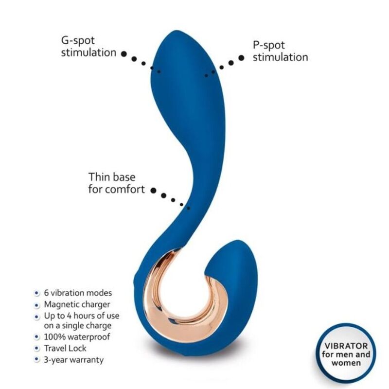 G-VIBE - GPOP 2 VIBRADOR PUNTO G Y P AZUL INDIGO G-VIBE