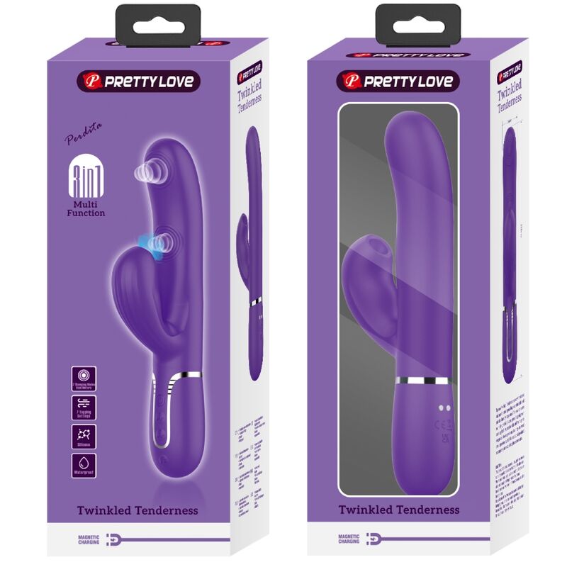 PRETTY LOVE - PERLITA VIBRADOR PUNTO G 3 EN 1 MULTIFUNCIÓN MORADO PRETTY LOVE FLIRTATION
