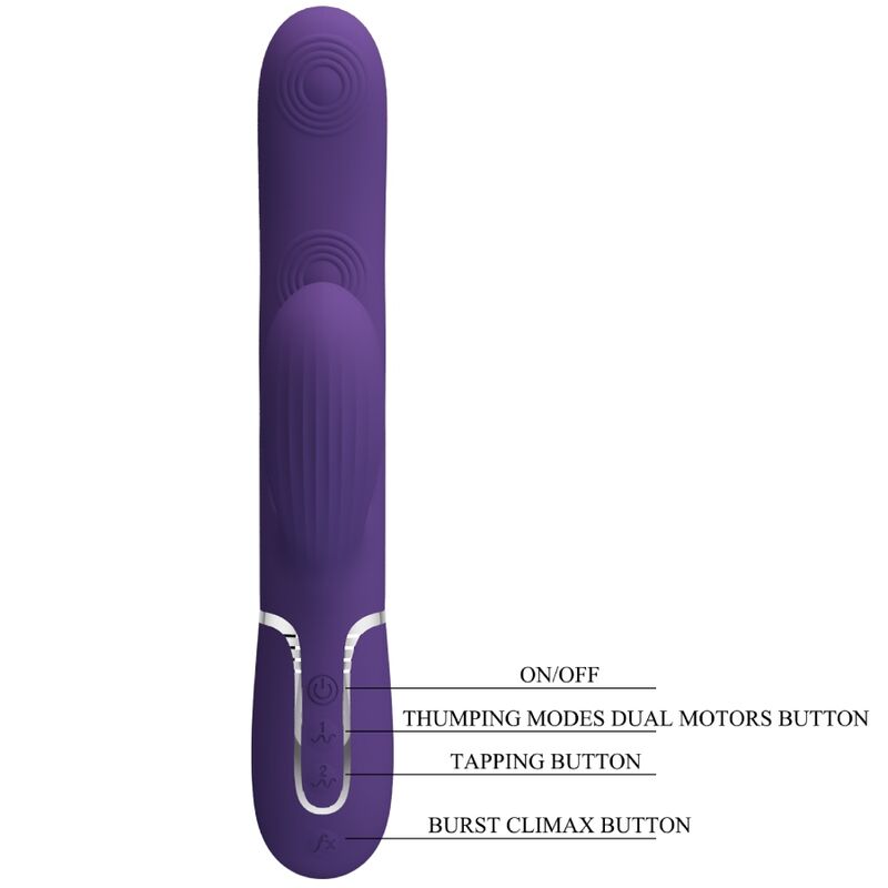 PRETTY LOVE - PERLITA VIBRADOR PUNTO G 3 EN 1 MULTIFUNCIÓN MORADO PRETTY LOVE FLIRTATION