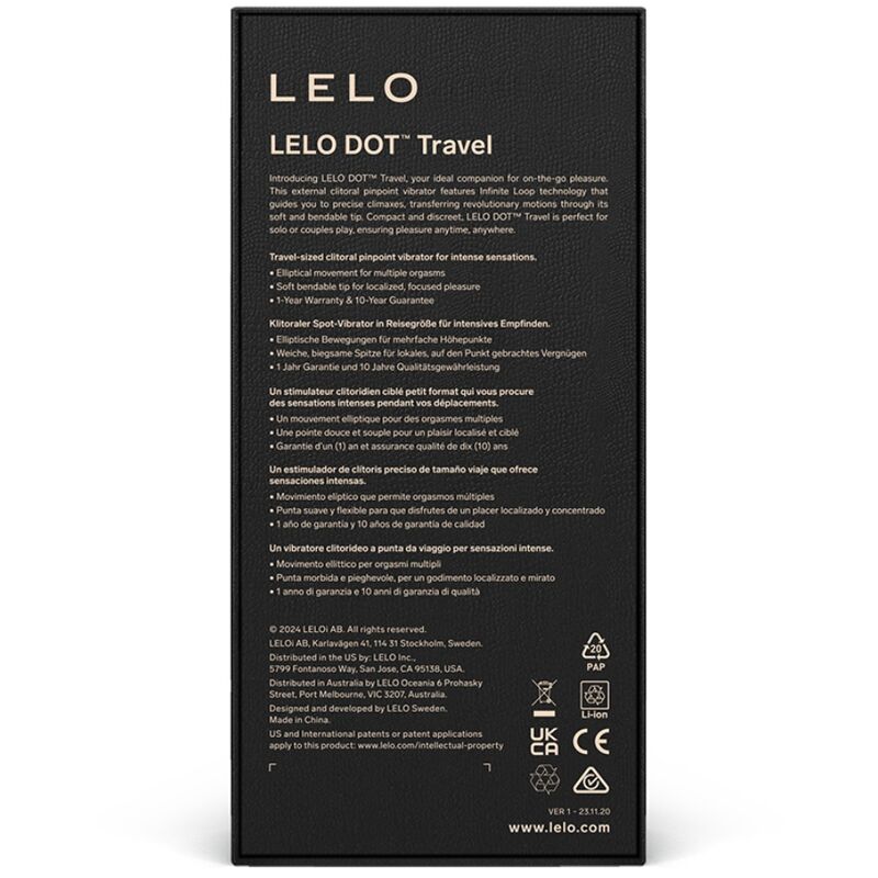 LELO - DOT TRAVEL ESTIMULADOR DE CLÍTORIS ROSA LELO