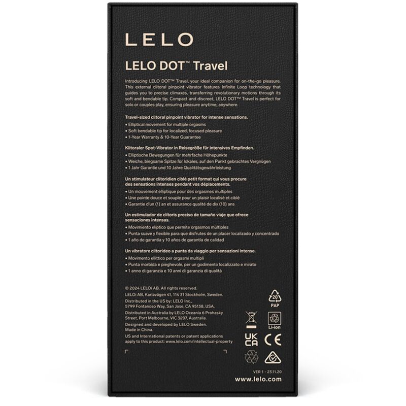 LELO - DOT TRAVEL ESTIMULADOR DE CLÍTORIS MORADO LELO