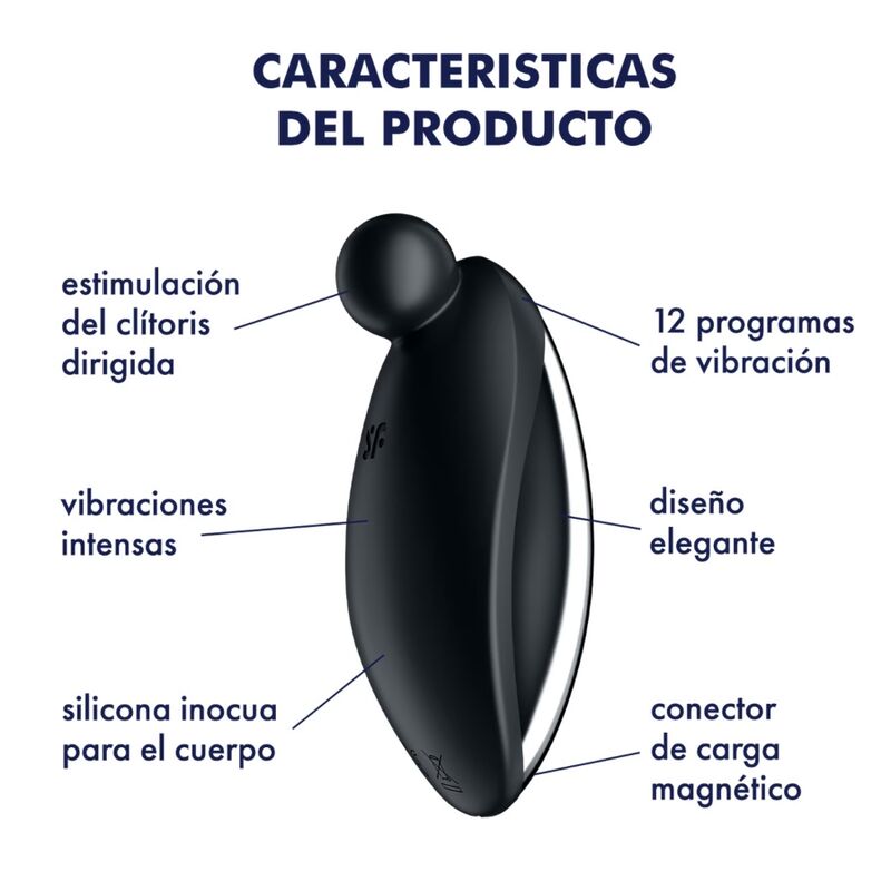 SATISFYER - SPOT ON 2 VIBRADOR LAY-ON NEGRO SATISFYER VIBRATOR