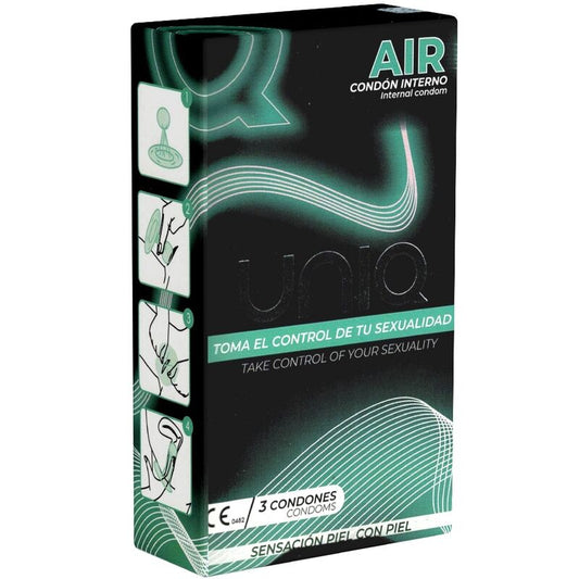 UNIQ - AIR PRESERVATIVO FEMENINO SIN LATEX 3 UNIDADES UNIQ