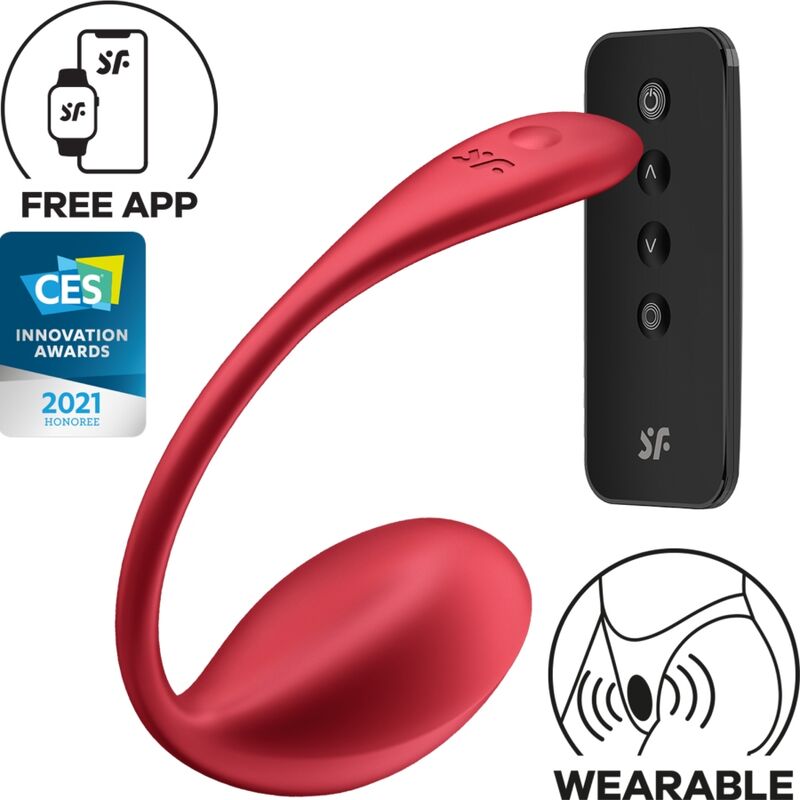 SATISFYER - SHINY PETAL ESTIMULADOR PUNTO G CONTROL REMOTO ROJO APP GRATUITA SATISFYER PARTNER