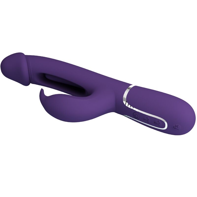 PRETTY LOVE - KAMPAS VIBRADOR RABBIT 3 EN 1 MULTIFUNCIÓN CON LENGUA VIOLETA PRETTY LOVE FLIRTATION