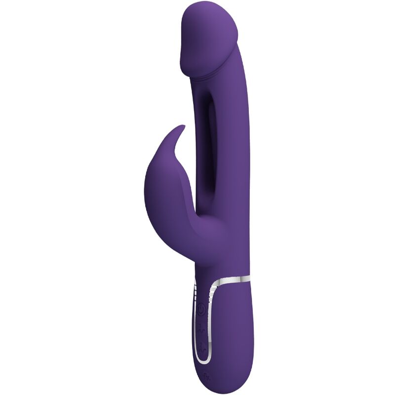 PRETTY LOVE - KAMPAS VIBRADOR RABBIT 3 EN 1 MULTIFUNCIÓN CON LENGUA VIOLETA PRETTY LOVE FLIRTATION