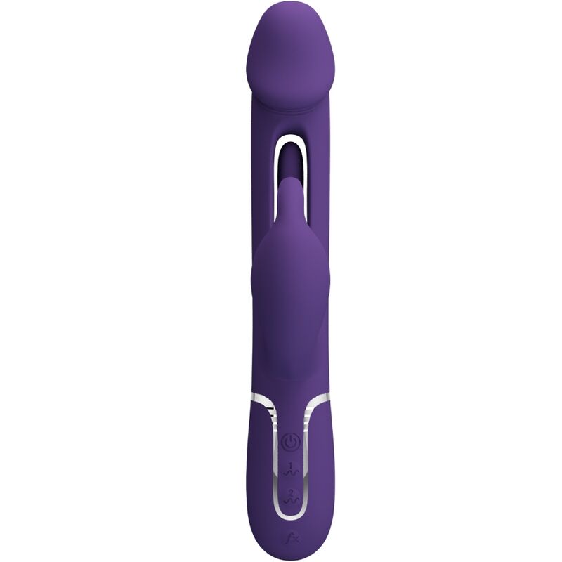 PRETTY LOVE - KAMPAS VIBRADOR RABBIT 3 EN 1 MULTIFUNCIÓN CON LENGUA VIOLETA PRETTY LOVE FLIRTATION