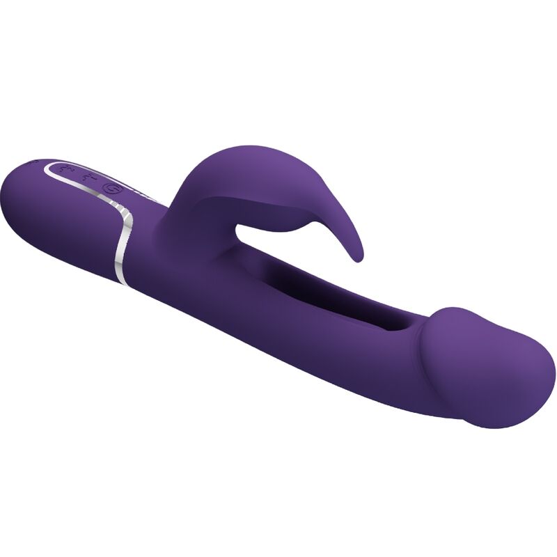 PRETTY LOVE - KAMPAS VIBRADOR RABBIT 3 EN 1 MULTIFUNCIÓN CON LENGUA VIOLETA PRETTY LOVE FLIRTATION