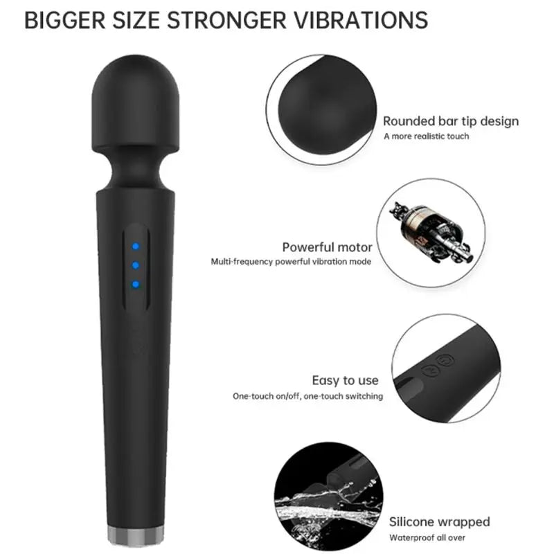 ARMONY - X POWER LARGE MASAJEADOR & VIBRADOR 7 VIBRACIONES NEGRO ARMONY MASSAGERS